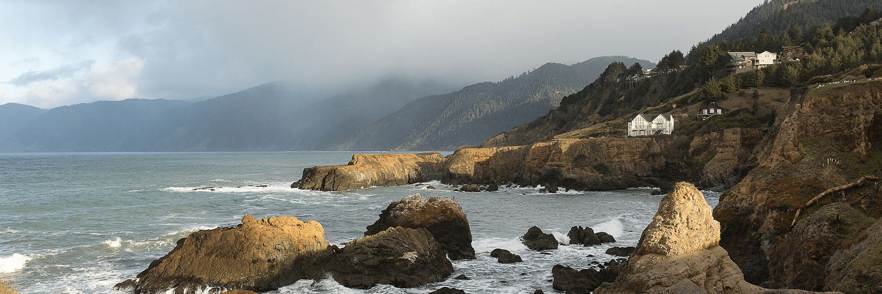 Fog over the California coastline
